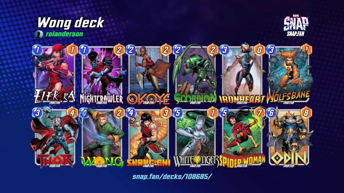 Wong deck by rolanderson Marvel Snap Decks snap.fan
