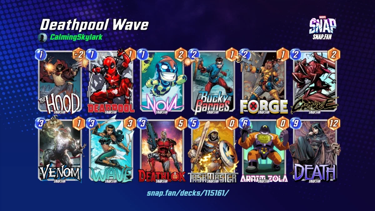 Deathpool Wave by CalmingSkylark - Marvel Snap Decks - snap.fan