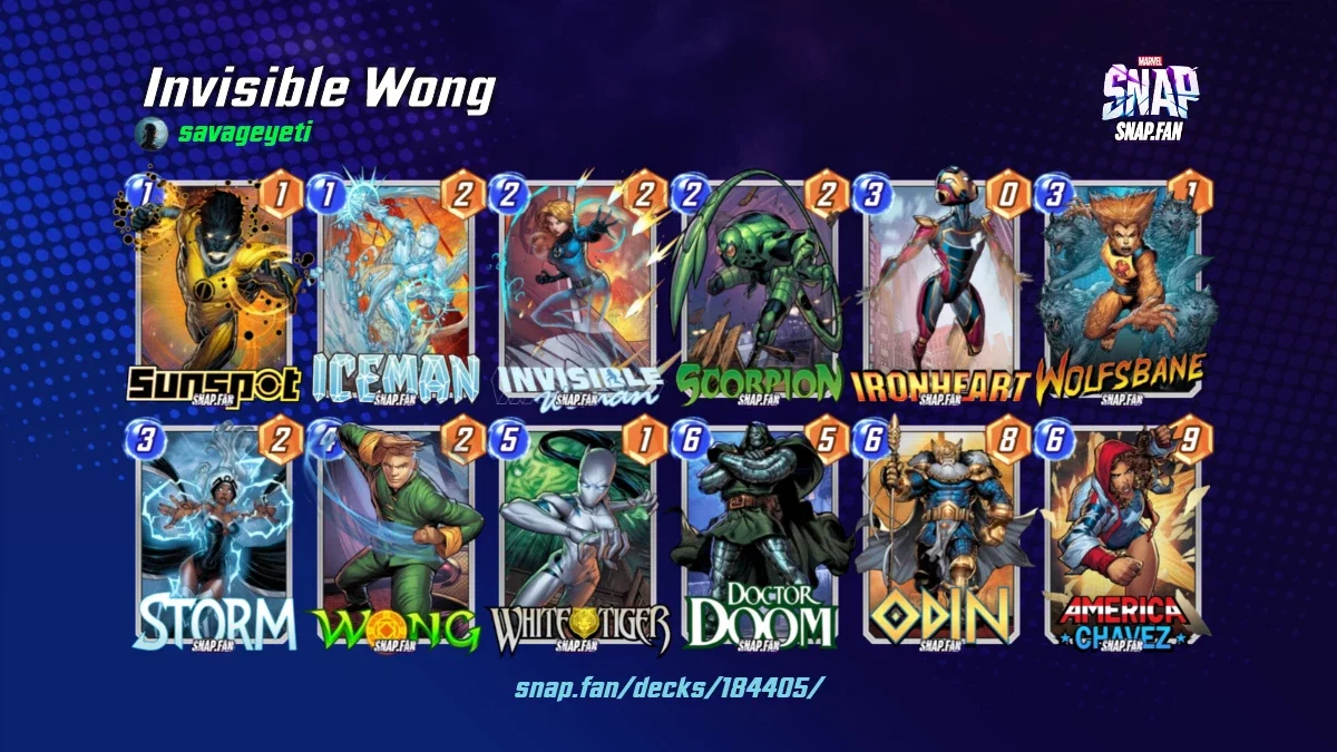 Invisible Wong by savageyeti - Marvel Snap Decks - snap.fan