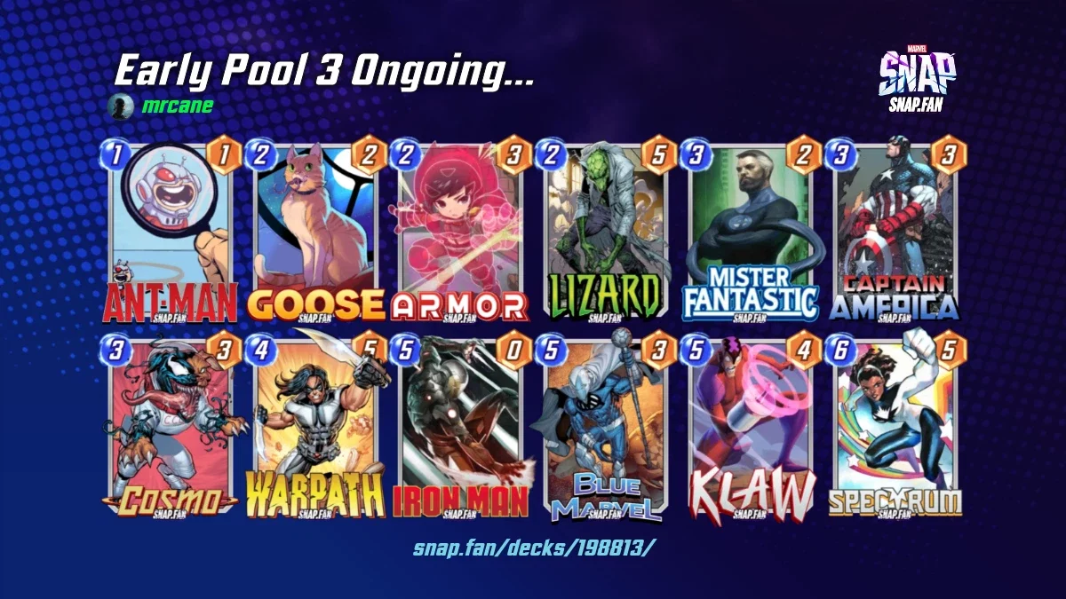 Early Pool 3 Ongoing... by mrcane - Marvel Snap Decks - snap.fan
