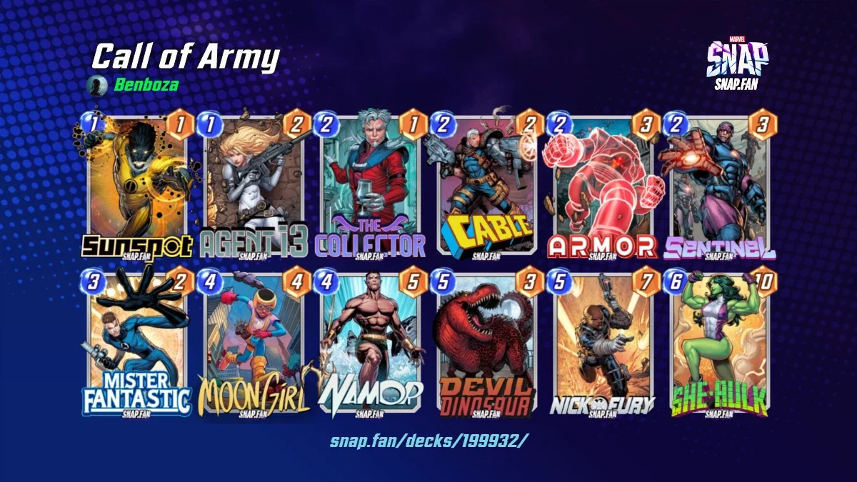 Call of Army by Benboza - Marvel Snap Decks - snap.fan