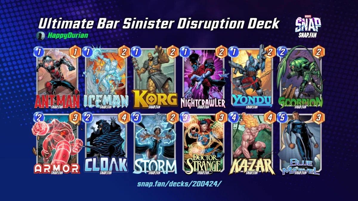 Ultimate Bar Sinister Disruption Deck by HappyDurian Marvel Snap