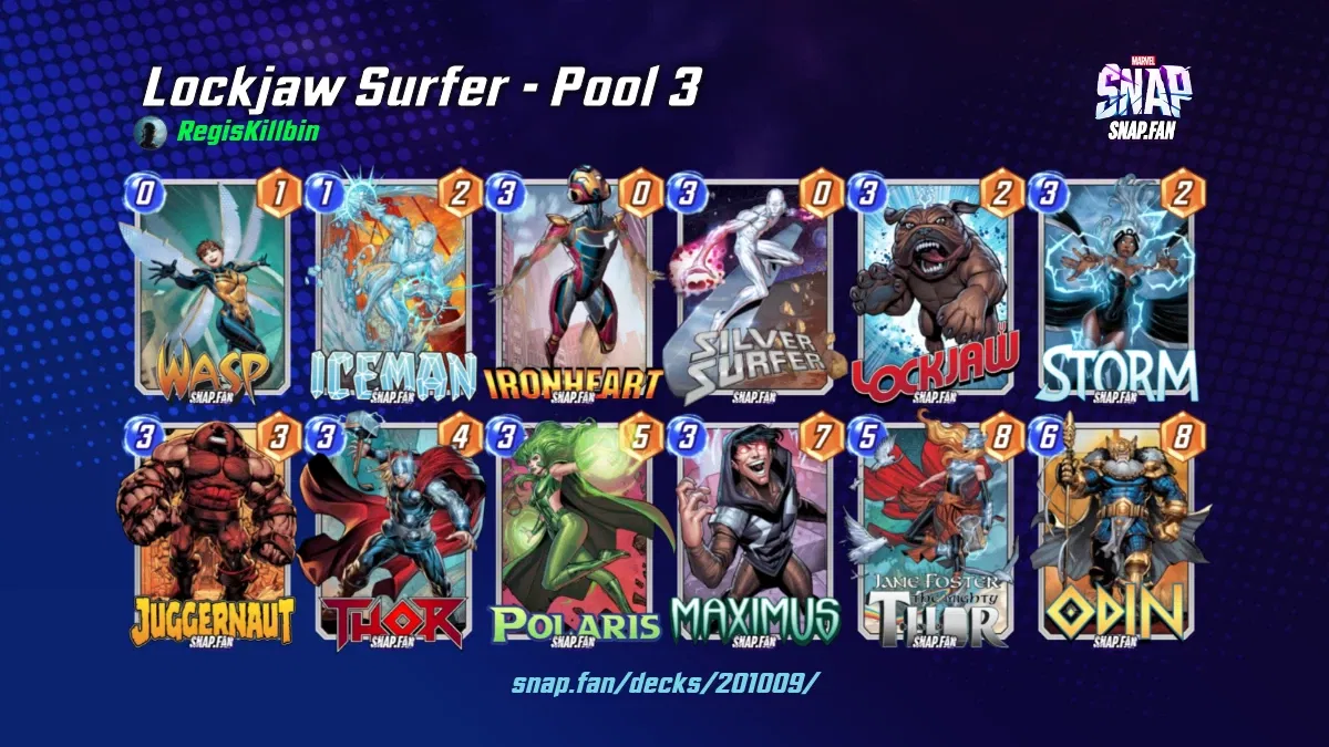 Lockjaw Surfer Pool 3 by RegisKillbin Marvel Snap Decks snap.fan