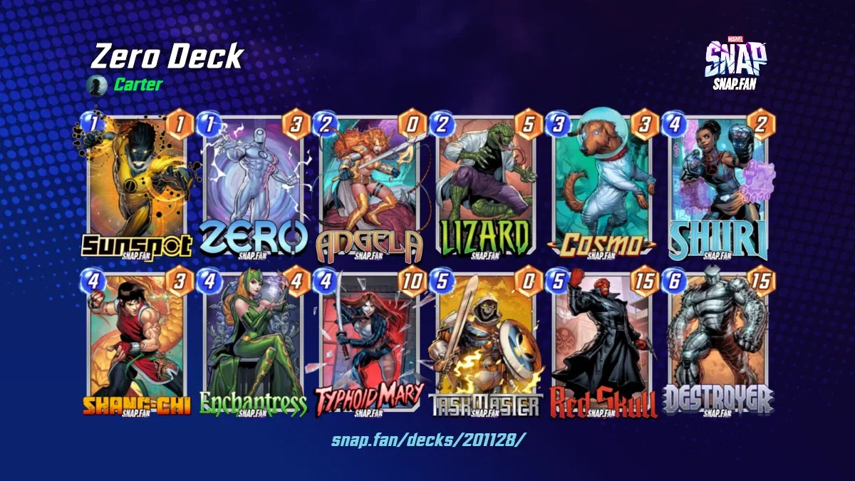 Zero Deck by Carter Marvel Snap Decks snap.fan