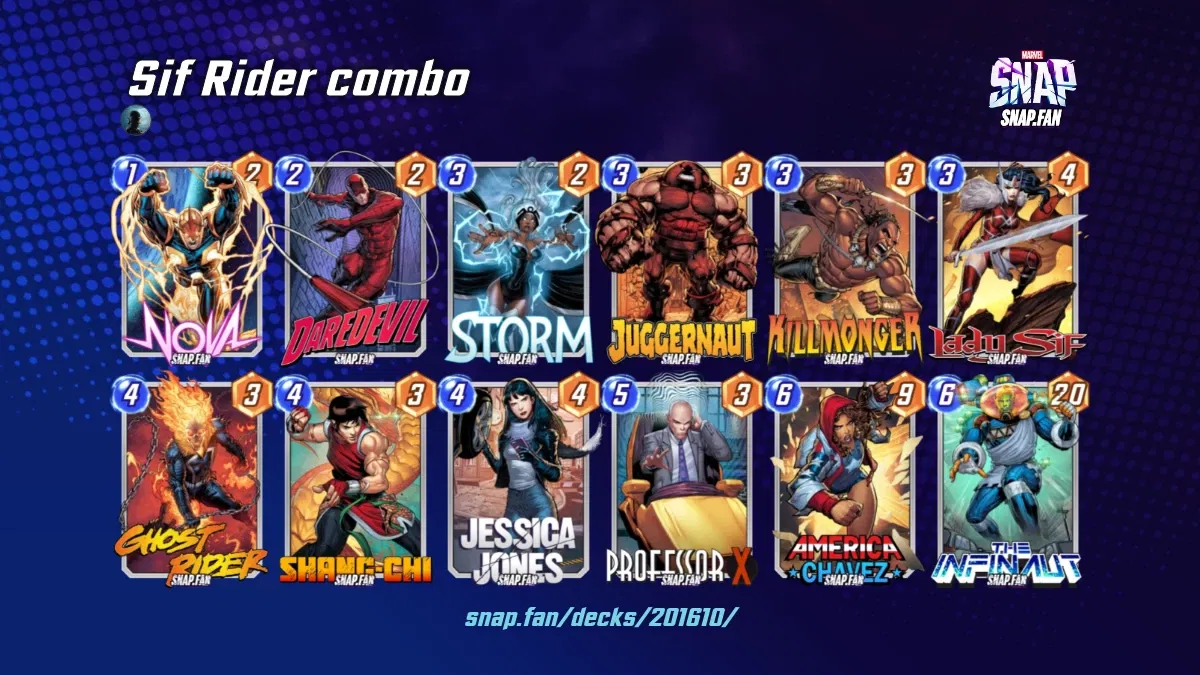 Sif Rider combo by None - Marvel Snap Decks - snap.fan