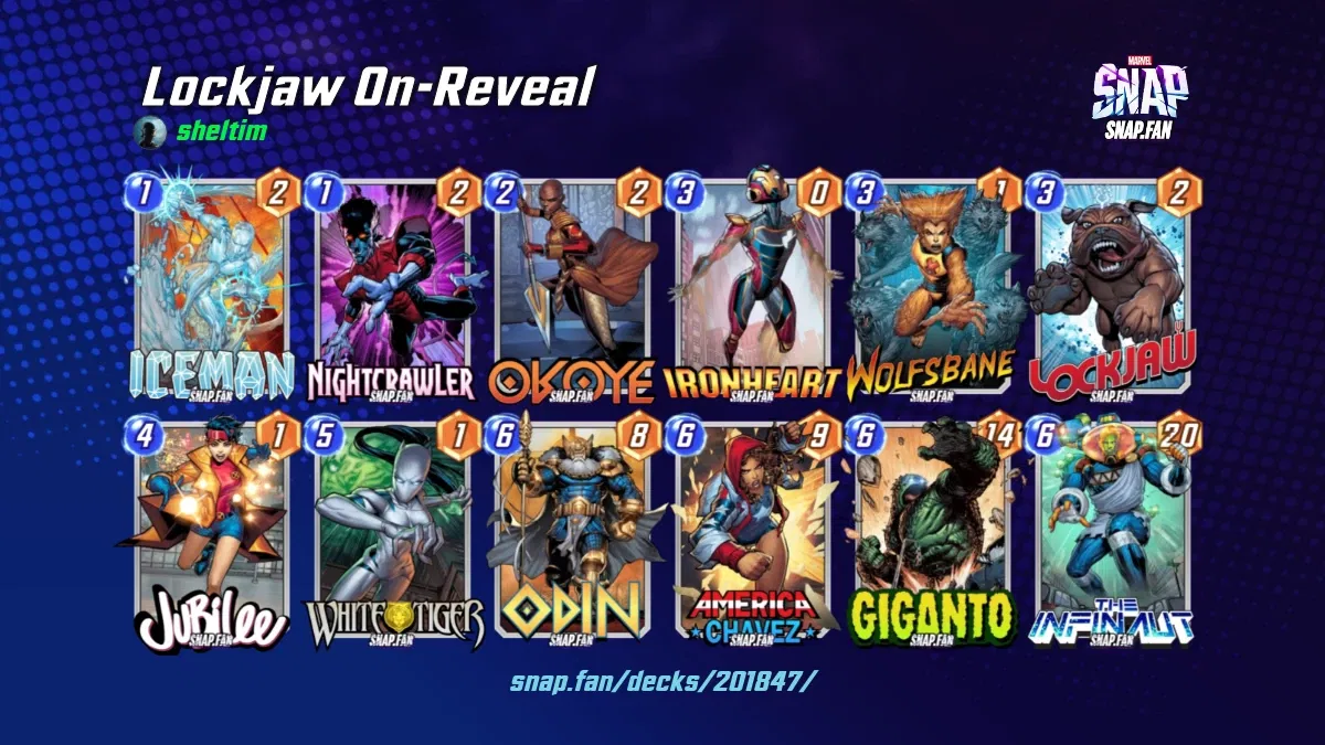 Lockjaw OnReveal by sheltim Marvel Snap Decks snap.fan