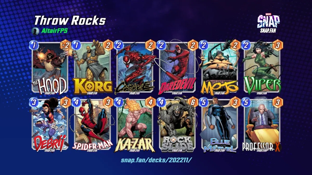 Throw Rocks by AltairFPS - Marvel Snap Decks - snap.fan