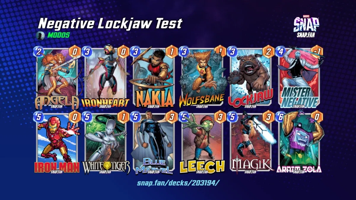 Negative Lockjaw Test by MODOS Marvel Snap Decks snap.fan
