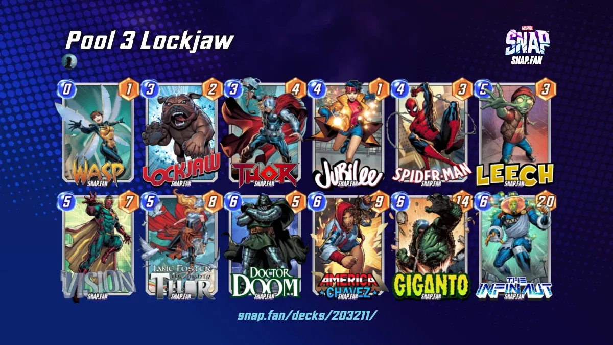 Pool 3 Lockjaw by None Marvel Snap Decks snap.fan