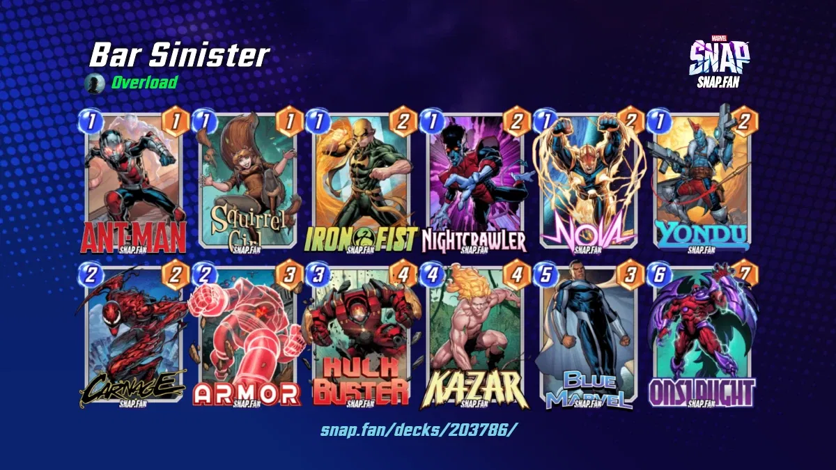 Bar Sinister by Overload Marvel Snap Decks snap.fan
