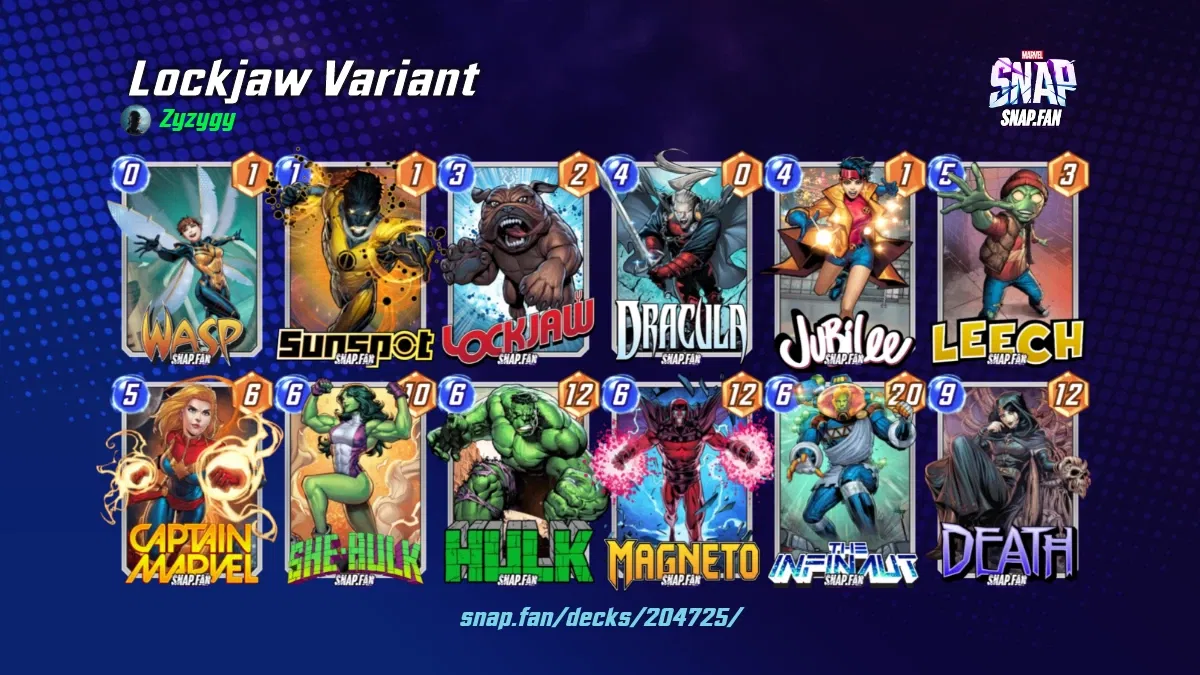 Lockjaw Variant by Zyzygy Marvel Snap Decks snap.fan