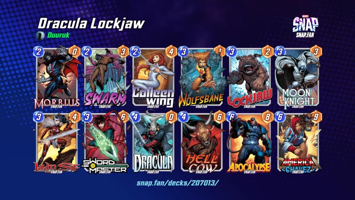 Dracula Lockjaw by Duuruk Marvel Snap Decks snap.fan