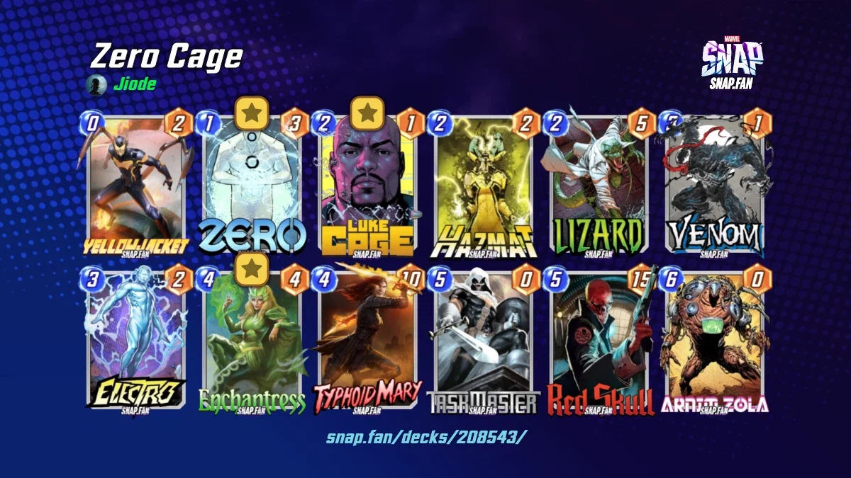 Zero Cage Zero Cage by Jiode - Marvel Snap Decks - snap.fan