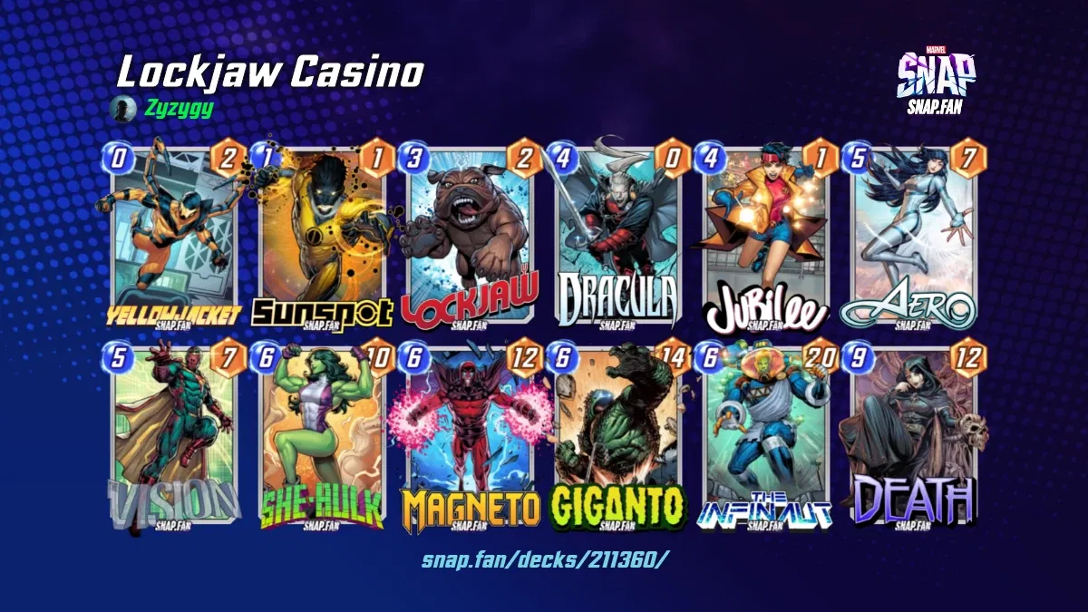 Lockjaw Casino by Zyzygy Marvel Snap Decks snap.fan