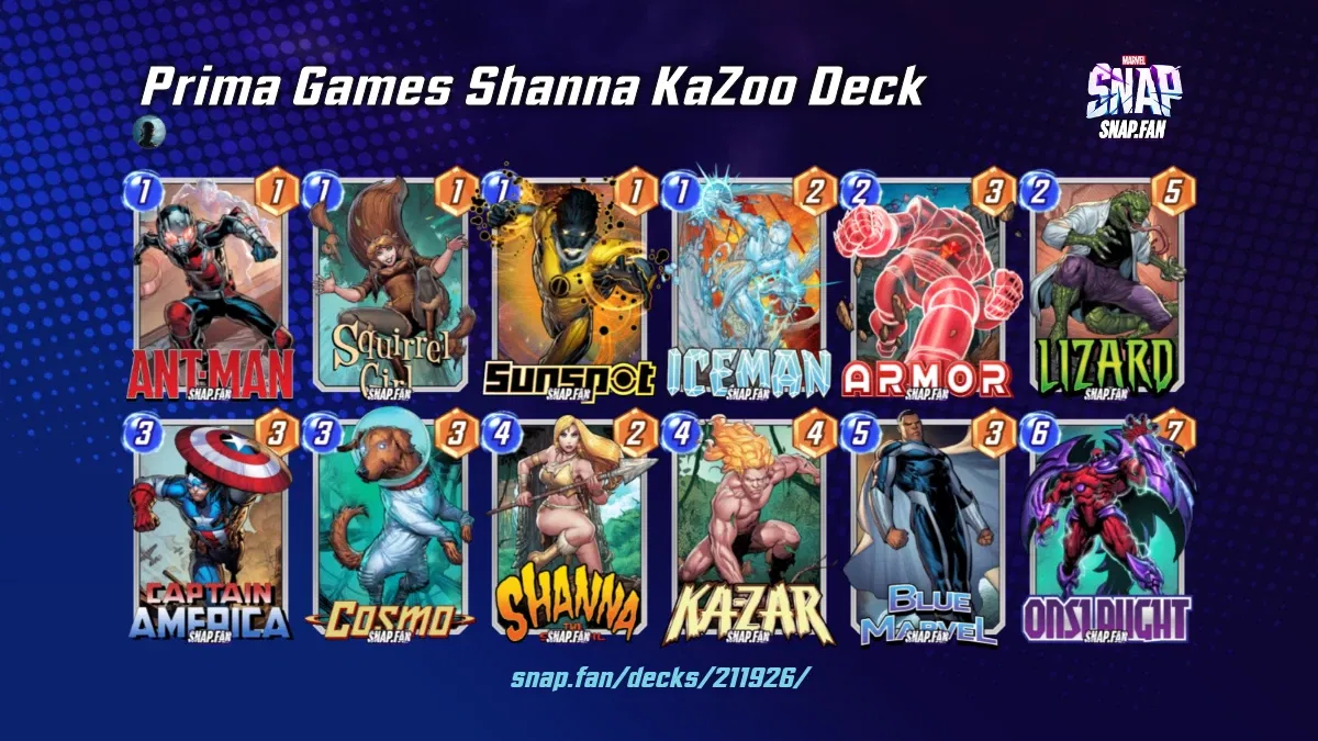 Prima Games Shanna KaZoo Deck by None Marvel Snap Decks snap.fan