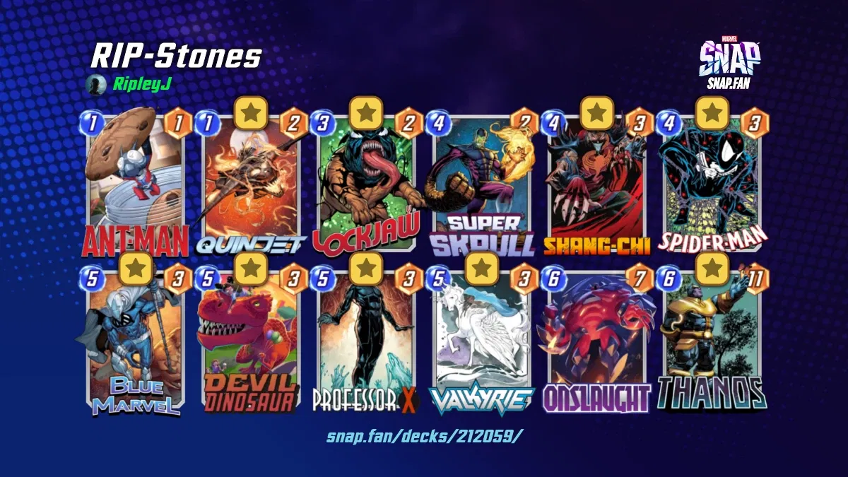 RIP-Stones by RipleyJ - Marvel Snap Decks - snap.fan