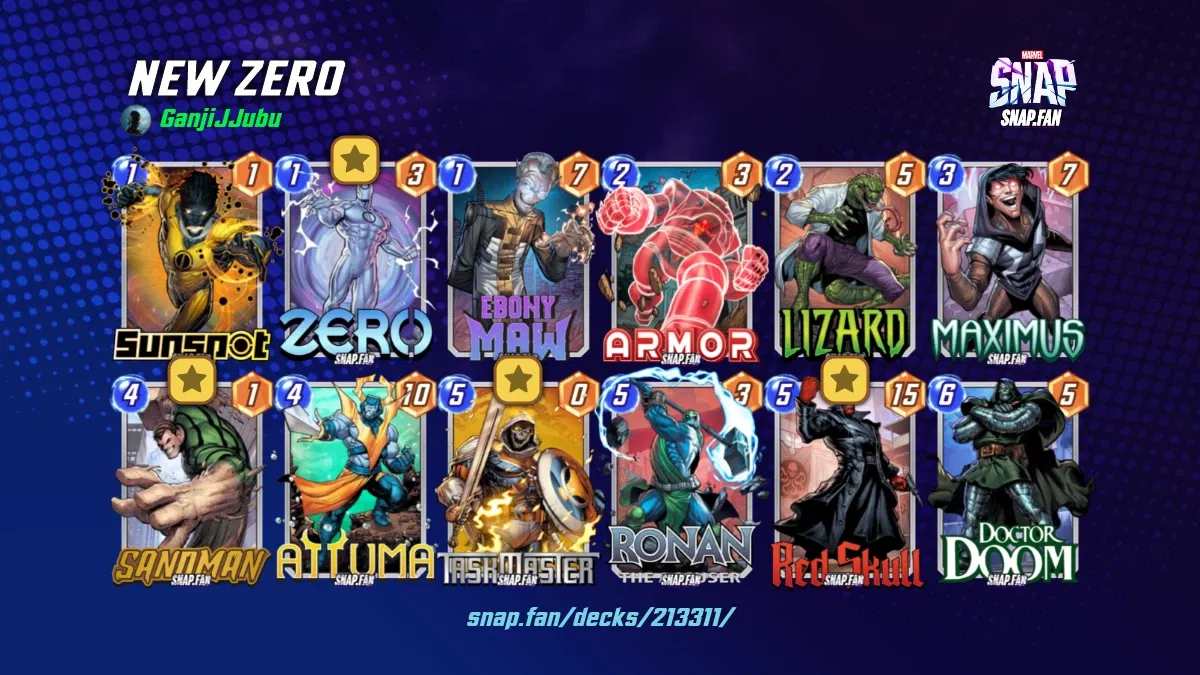 NEW ZERO by GanjiJJubu Marvel Snap Decks snap.fan