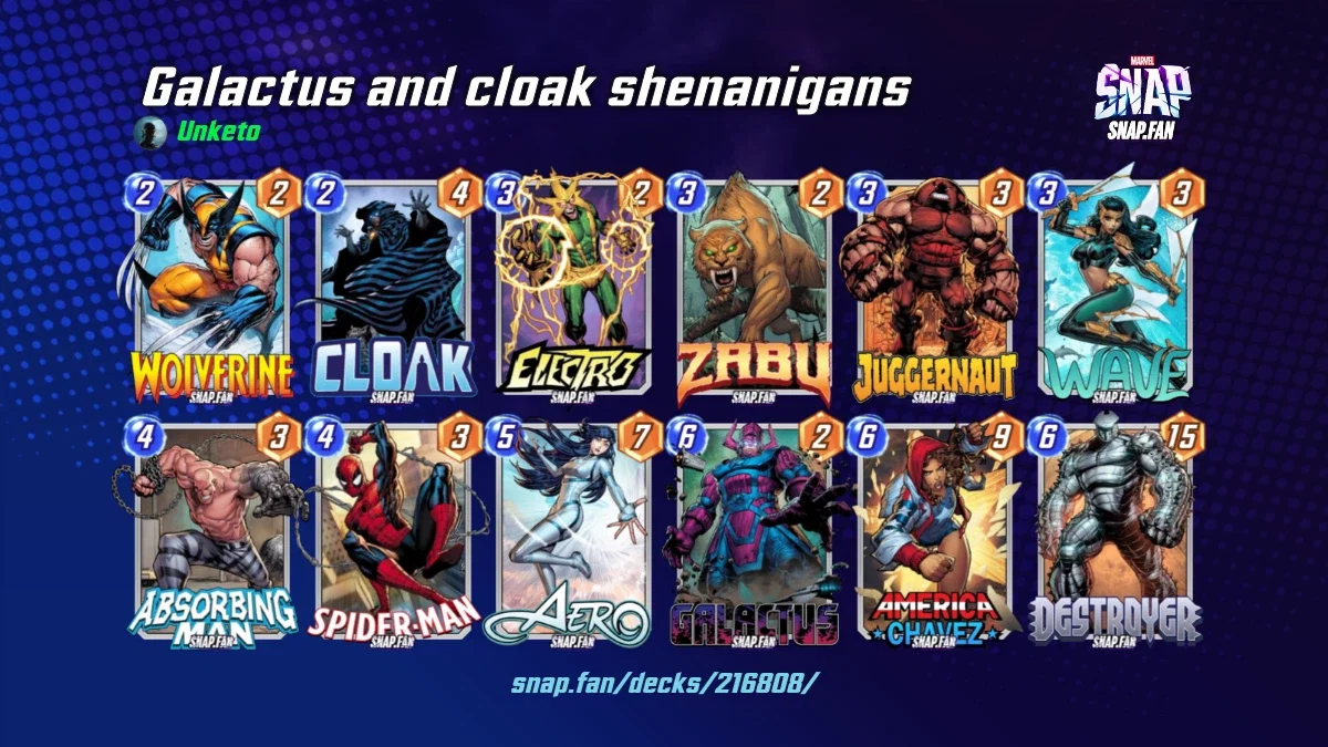 Galactus and cloak shenanigans by Unketo - Marvel Snap Decks - snap.fan