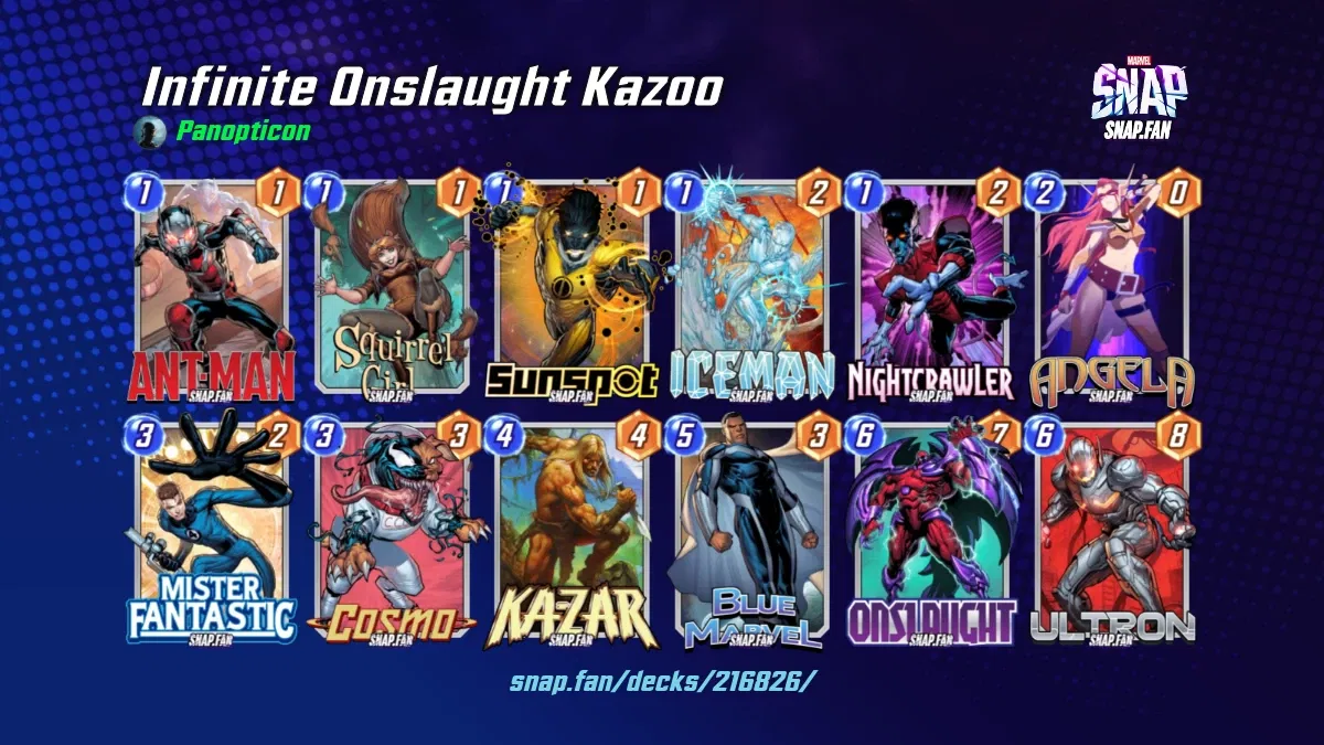 Infinite Onslaught Kazoo by Panopticon Marvel Snap Decks snap.fan