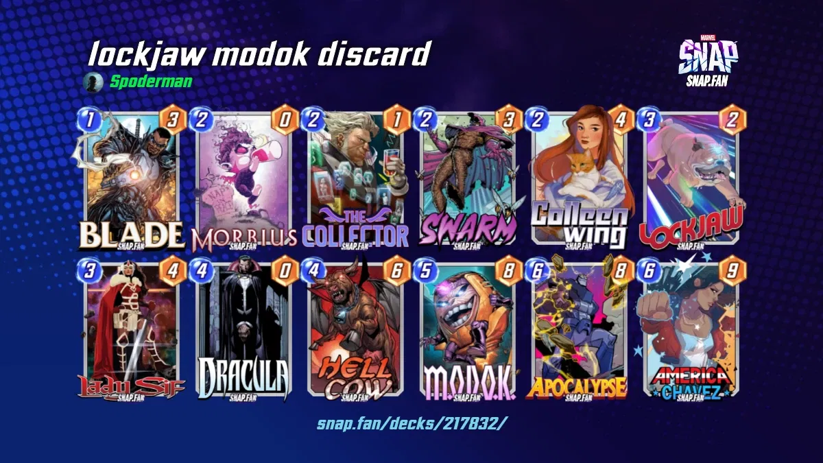 lockjaw modok discard by Spoderman Marvel Snap Decks snap.fan