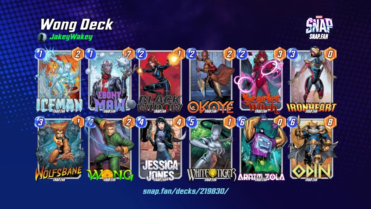 Wong Deck by JakeyWakey Marvel Snap Decks snap.fan