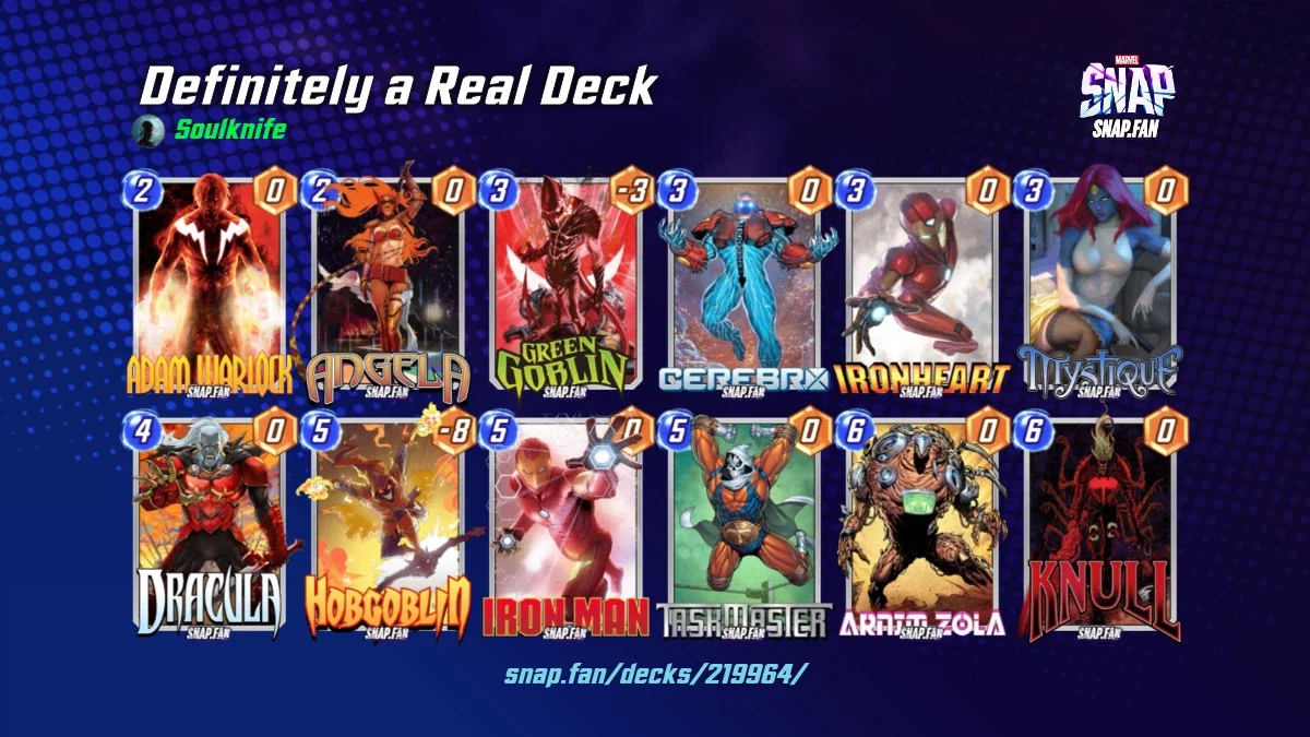 Snapping Decks Definitely a Real Deck by Soulknife - Marvel Snap Decks - snap.fan