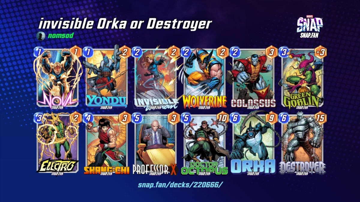 invisible Orka or Destroyer by nomsod - Marvel Snap Decks - snap.fan