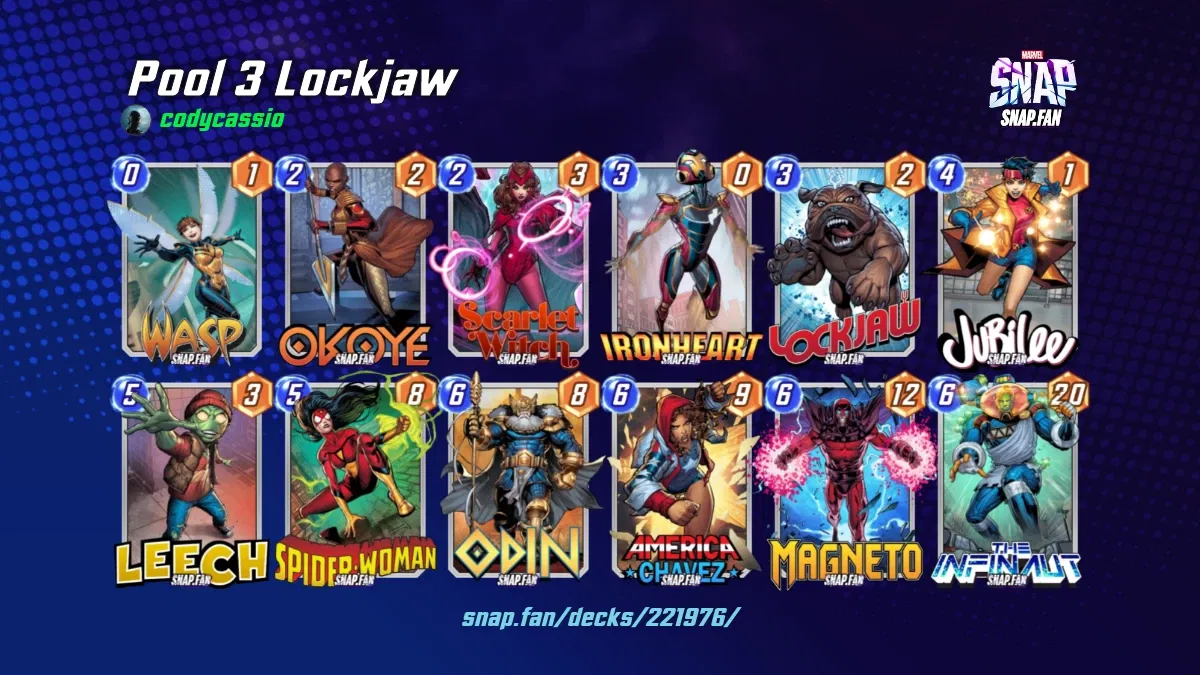 Pool 3 Lockjaw by codycassio Marvel Snap Decks snap.fan