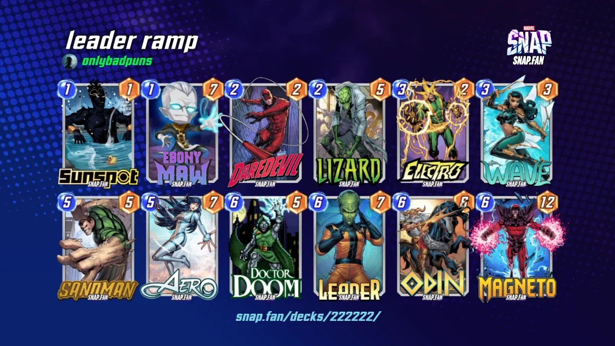 leader ramp by onlybadpuns - Marvel Snap Decks - snap.fan