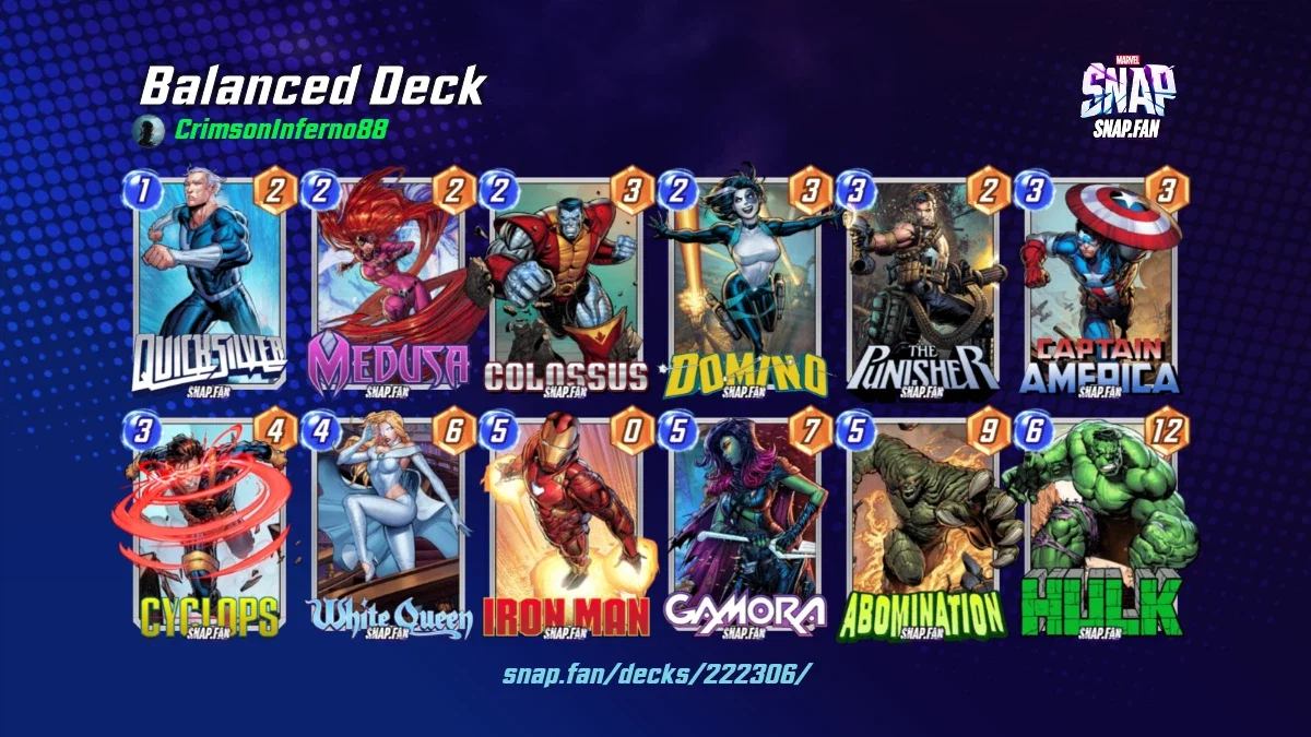 Balanced Deck by CrimsonInferno88 - Marvel Snap Decks - snap.fan