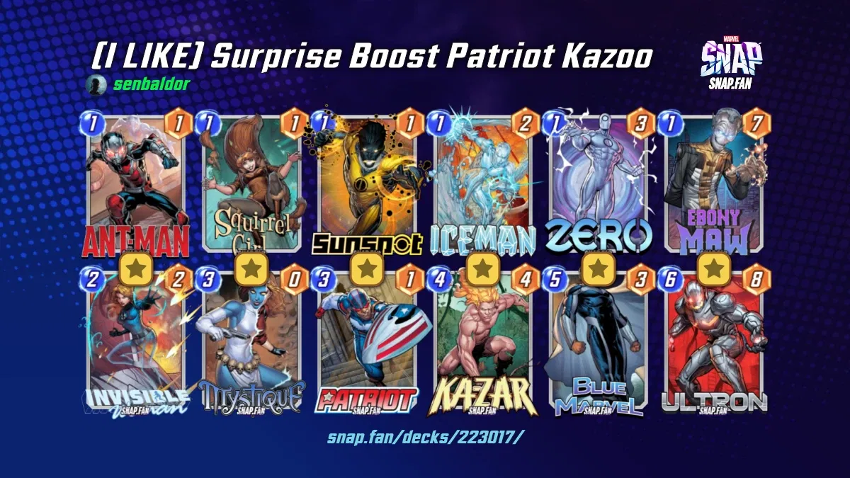 (I LIKE) Surprise Boost Patriot Kazoo by senbaldor Marvel Snap Decks