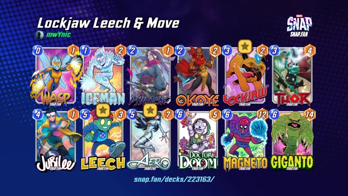 Lockjaw Leech & Move by mwYnic Marvel Snap Decks snap.fan