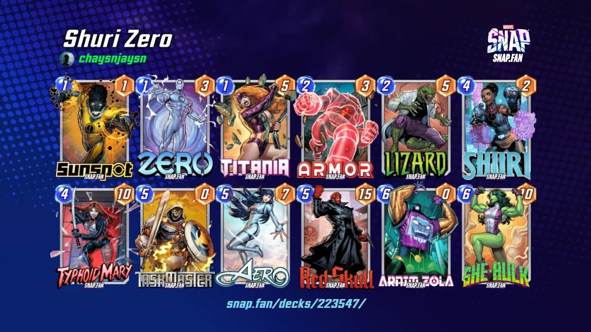 Shuri Zero by chaysnjaysn Marvel Snap Decks snap.fan