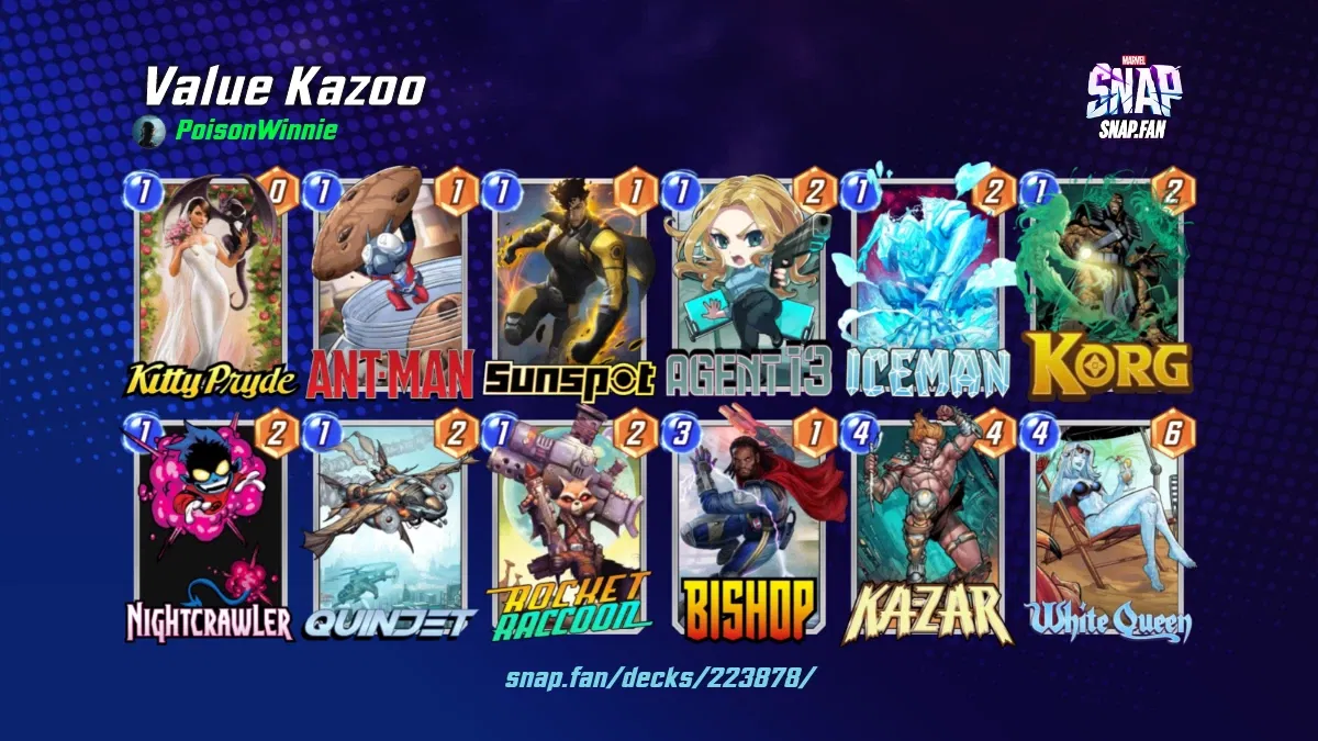 Value Kazoo by PoisonWinnie Marvel Snap Decks snap.fan