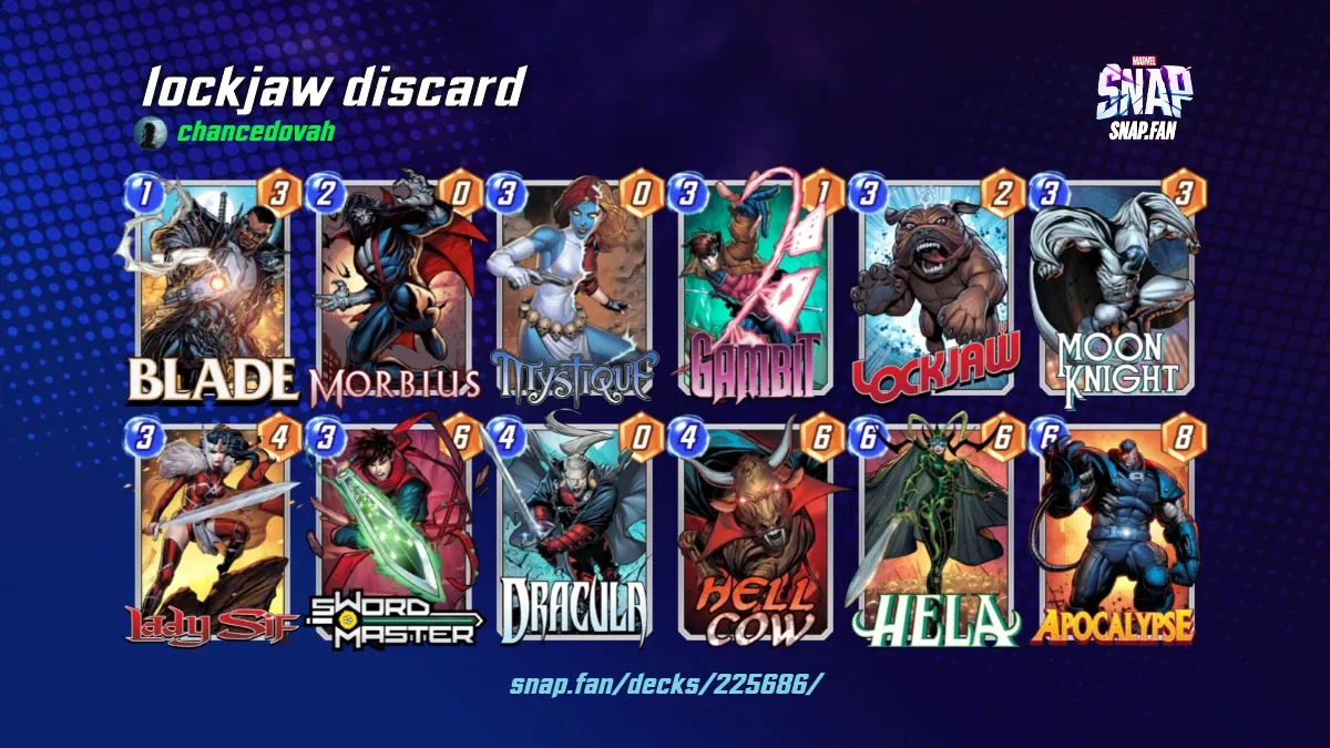 lockjaw discard by chancedovah Marvel Snap Decks snap.fan