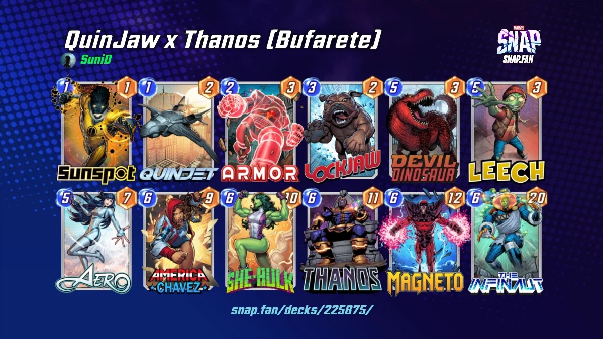 QuinJaw x Thanos (Bufarete) by SuniD - Marvel Snap Decks - snap.fan