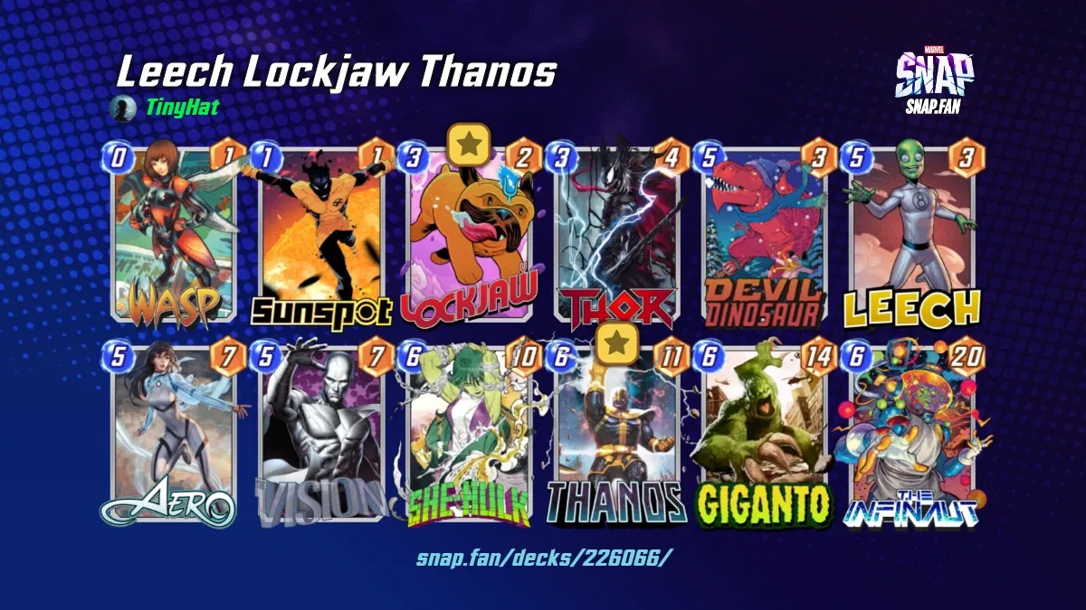 Leech Lockjaw Thanos by TinyHat Marvel Snap Decks snap.fan