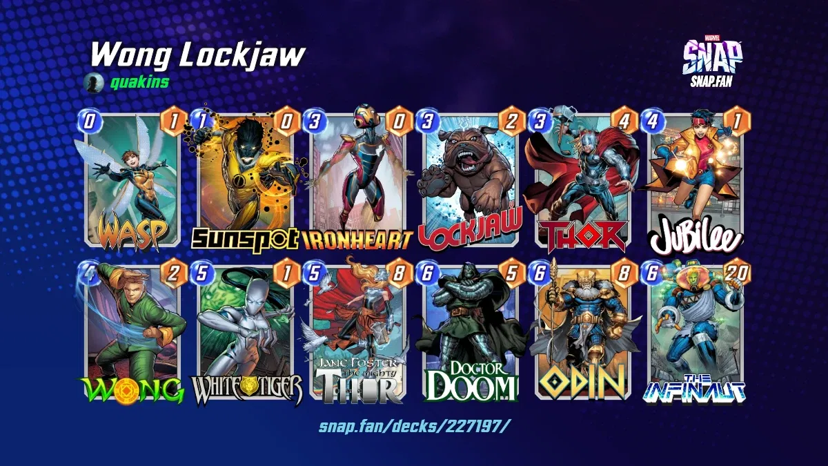 Wong Lockjaw by quakins Marvel Snap Decks snap.fan
