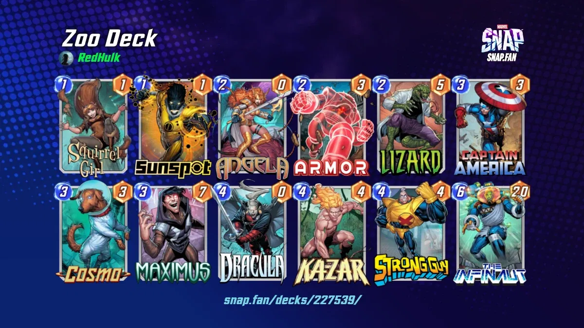 Zoo Deck by RedHulk Marvel Snap Decks snap.fan