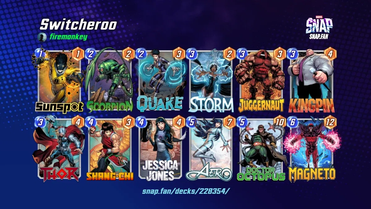 Switcheroo by firemonkey - Marvel Snap Decks - snap.fan