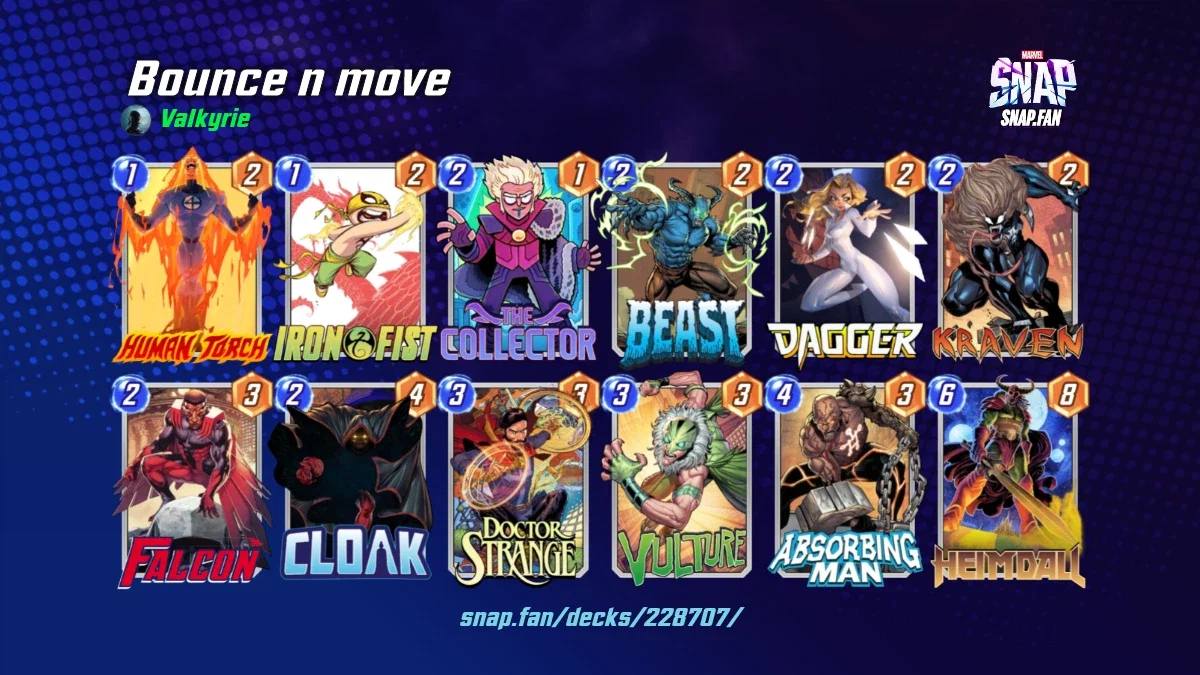 Bounce n move by VaIkyrie - Marvel Snap Decks - snap.fan