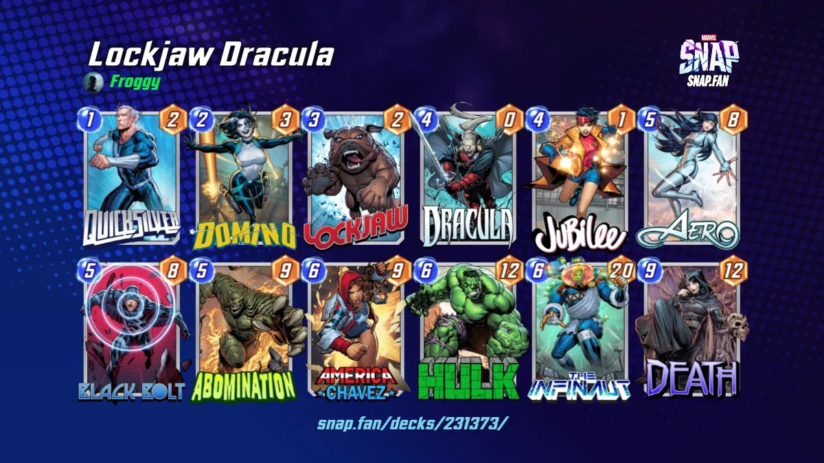 Lockjaw Dracula by Froggy Marvel Snap Decks snap.fan