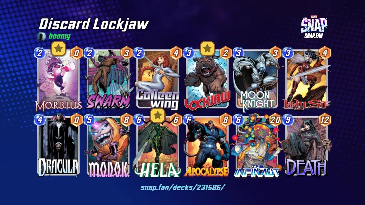Discard Lockjaw by boomy Marvel Snap Decks snap.fan