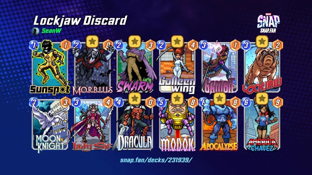 Lockjaw Discard by SeanW Marvel Snap Decks snap.fan