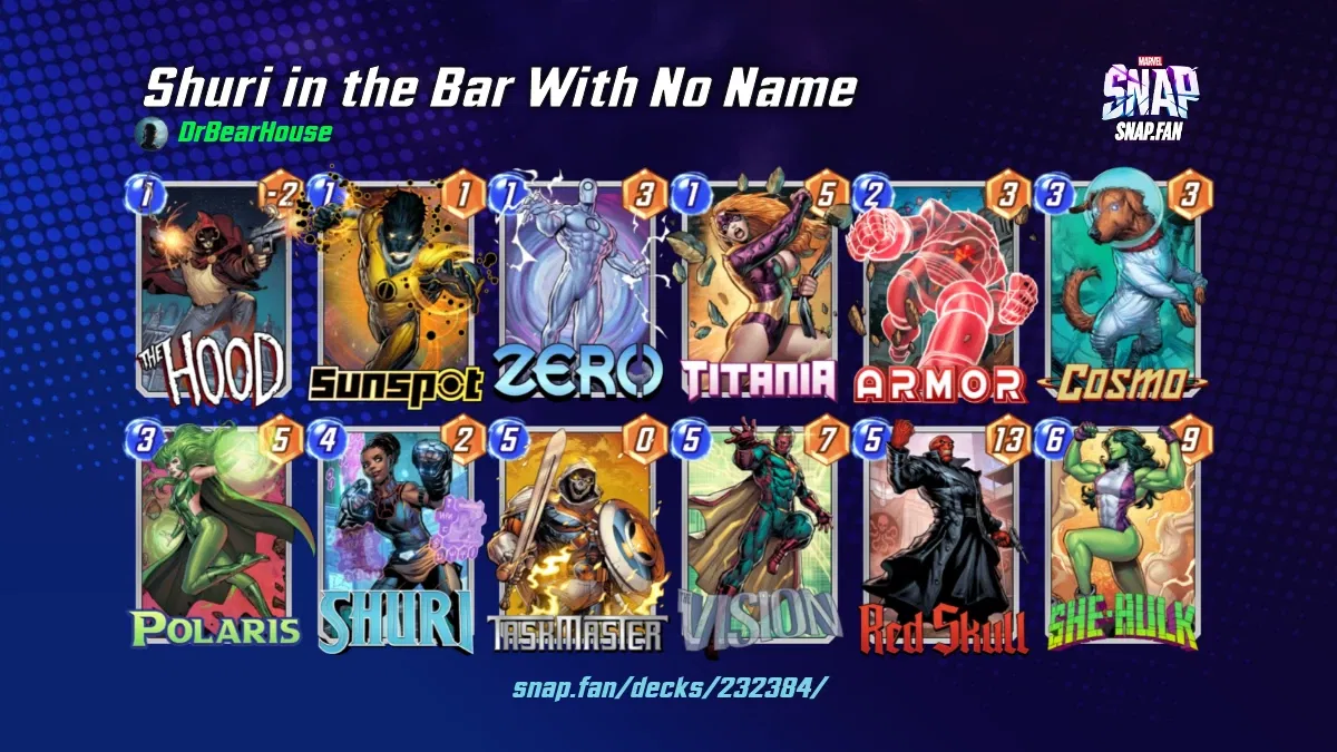Shuri in the Bar With No Name by DrBearHouse Marvel Snap Decks snap.fan