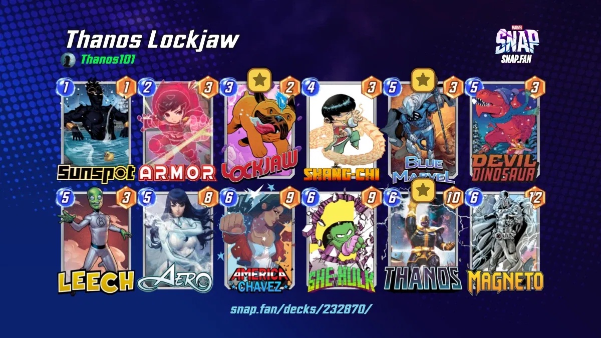 Thanos Lockjaw by Thanos101 Marvel Snap Decks snap.fan