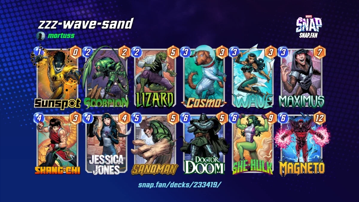 zzz-wave-sand by mortuss - Marvel Snap Decks - snap.fan