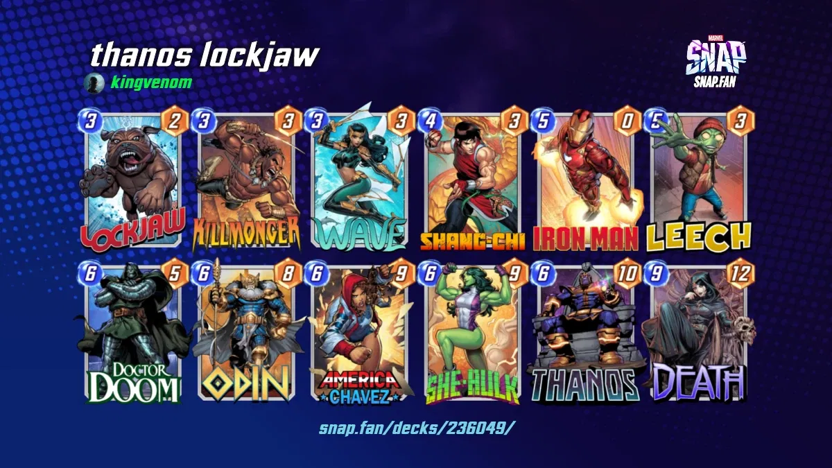 thanos lockjaw by kingvenom Marvel Snap Decks snap.fan
