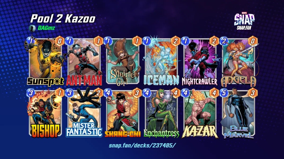 Pool 2 Kazoo by DAGmz Marvel Snap Decks snap.fan