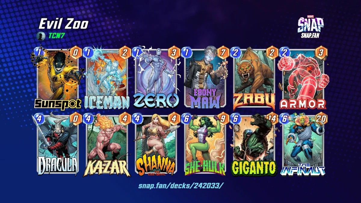 Evil Zoo by TCN7 Marvel Snap Decks snap.fan